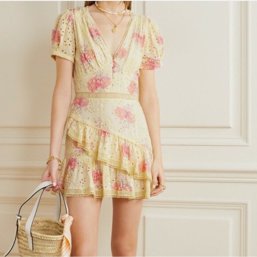 Loveshackfancy Bea Dress In Mellow Yellow